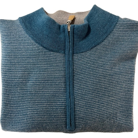 Peter Millar Merino Wool Quarter Zip Sweater Size M - Picture 3 of 8